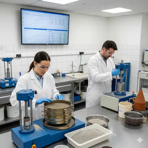 an environmental site investigation in progress, perfect for an environmental consultancy website showing phase 2 study