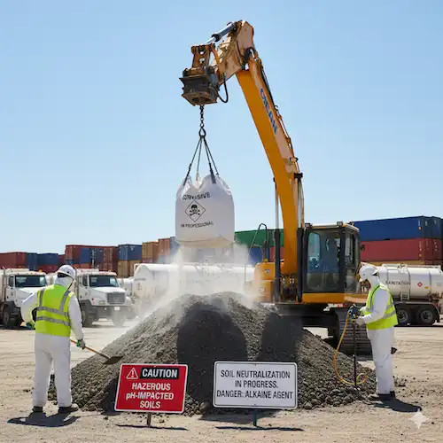 an environmental site investigation in progress, perfect for an environmental consultancy website showing phase 2 study